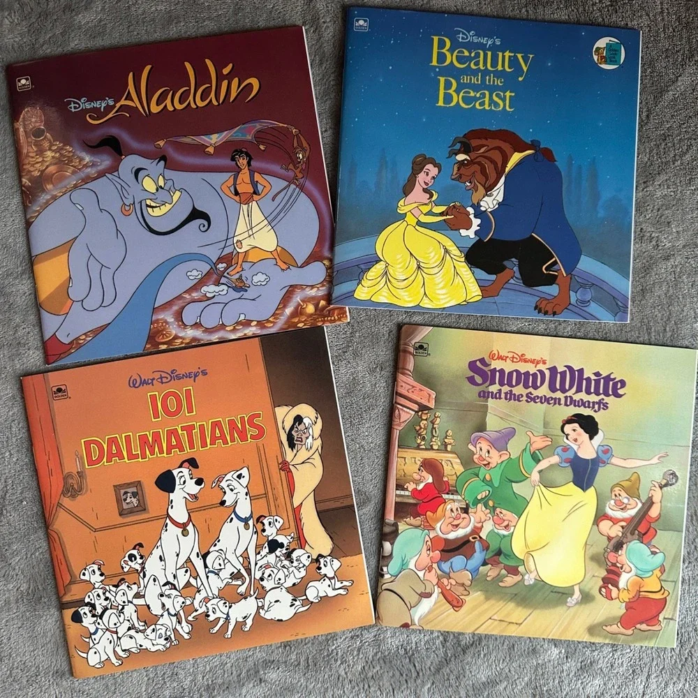 90s Disney Classic Favorite Golden Books Set Aladdin Beauty Beast‎ Snow White